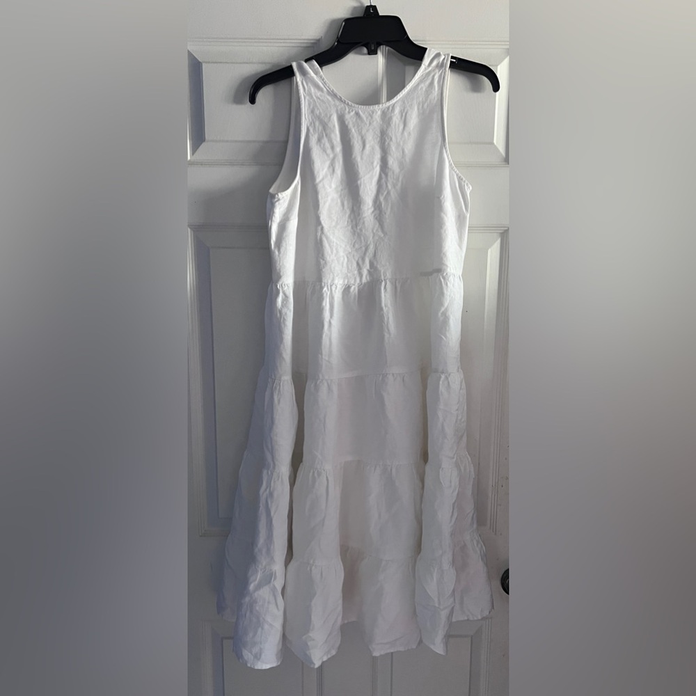 LOFT Sleeveless White Midi Dress